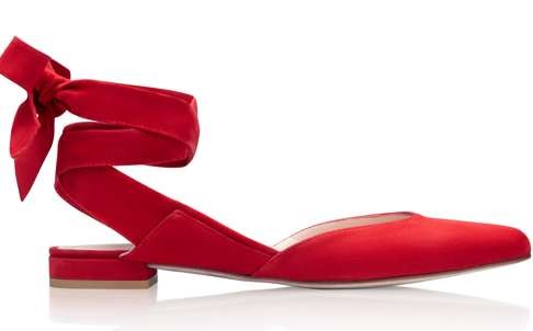 Stuart Weitzman shoes in red suede.