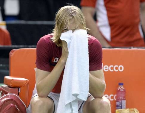 Canada’s Denis Shapovalov was defaulted in his country’s loss to Britain. Photo: AP