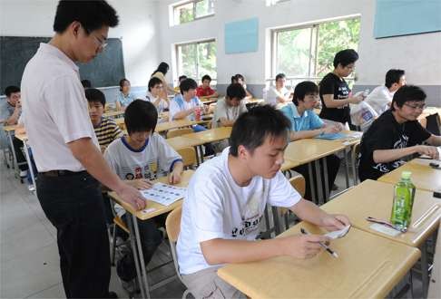 Chinese students get ready to take the annual national college entrance exam or gaokao. Photo: AFP