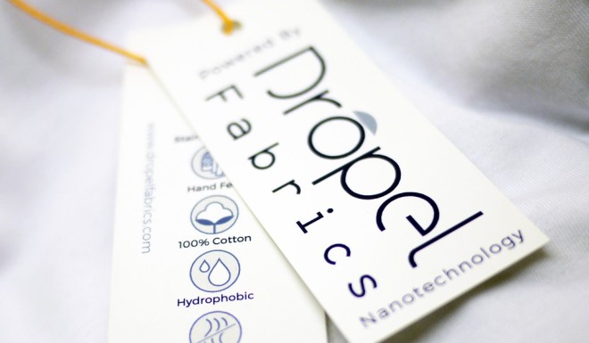 Dropel says its stain-resistant fabrics look and feel like regular textiles.