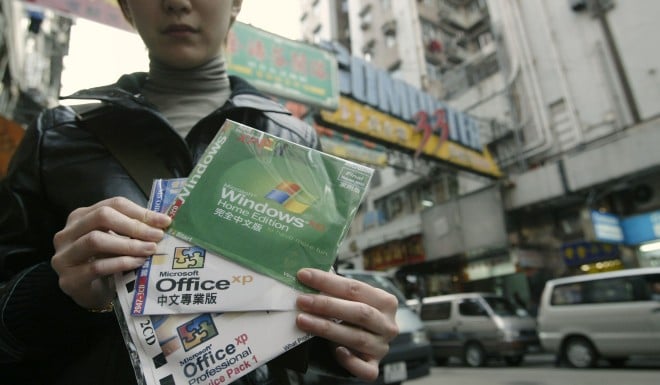 Pirated CDs outside Sham Shui Po in 2003. Photo: Dustin Shum/SCMP