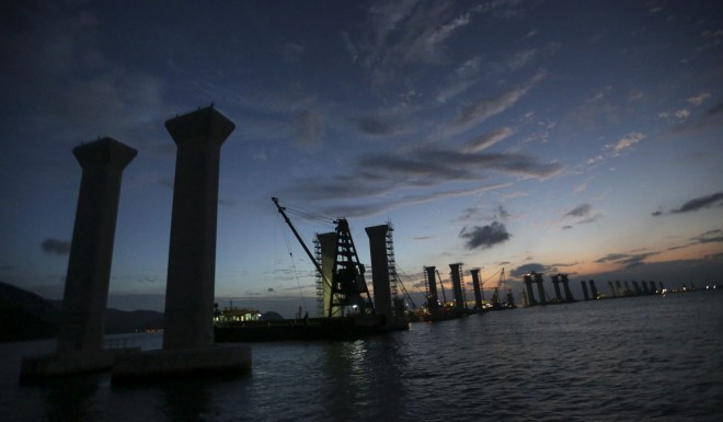 The HKZM bridge under construction. Photo: Felix Wong/SCMP