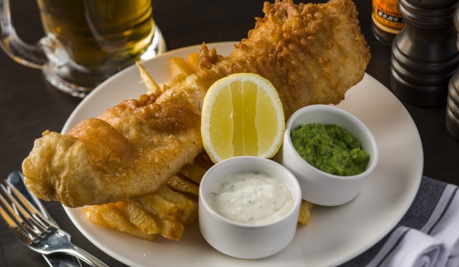 Fish and chips at London House