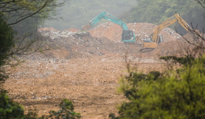 Rubbish is compacted at the Tseung Kwan O landfill. Photo: Kirk Kenny