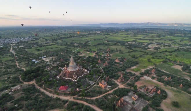 Splash out for a balloon ride over the Bagan plains. Photo: Adam White