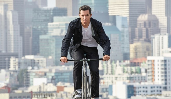 Multitask on a training ride with Levi’s new Commuter Trucker jacket.