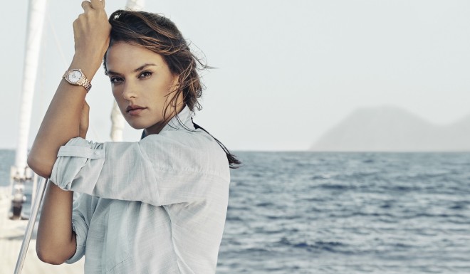 Brazilian supermodel and actress Alessandra Ambrosio personifies the intrepid spirit of the Omega Seamaster Aqua Terra.