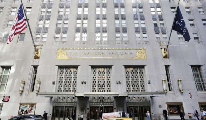 New York’s iconic Waldorf Astoria hotel, which was purchased by Anbang Insurance Group, for US$1.95 billion in 2014. Photo: AP