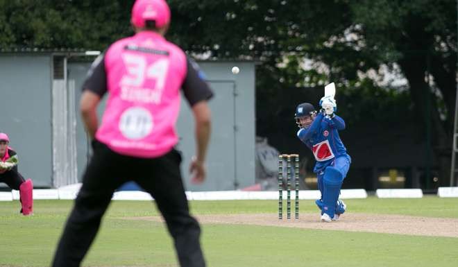 Michael Clarke hits a shot during the T20 Blitz.