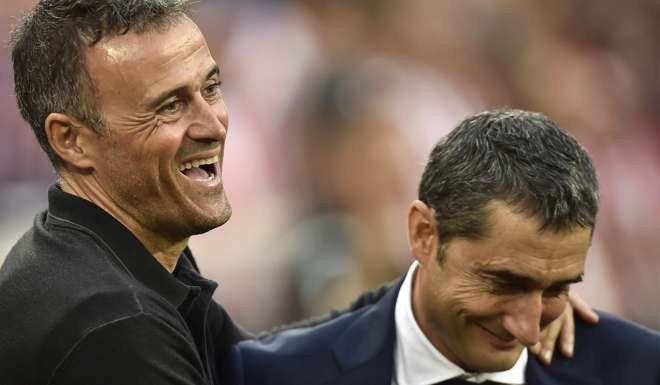 Barcelona coach Luis Enrique shares a life with his Athletic Bilbao counterpart Ernesto Valverde. Photo: AP