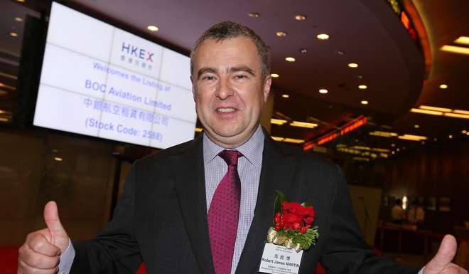 BOC Aviation managing director and CEO Robert Martin pictured at the company’s IPO listing ceremony at HKEX in June. Photo: Dickson Lee