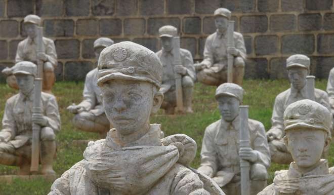 Sculptures of soldiers from the Chinese Expeditionary Force, which helped defeat Japanese forces during the second world war. Photo: SCMP Pictures