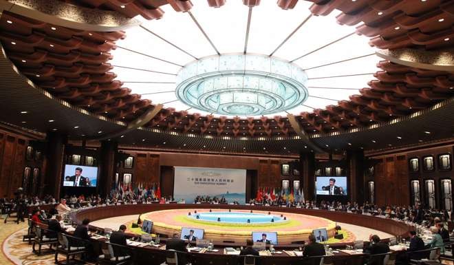 President Xi Jinping speaks during the G20 summit in Hangzhou, eastern Zhejiang province, on Sunday. Photo: Simon Song