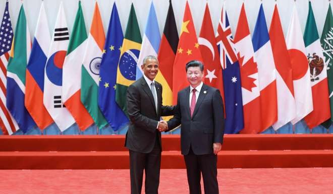 Chinese President Xi Jinping welcomes US President Barack Obama before the Group of 20 (G20) summit in Hangzhou, capital of east China's Zhejiang Province. Photo: Xinhua