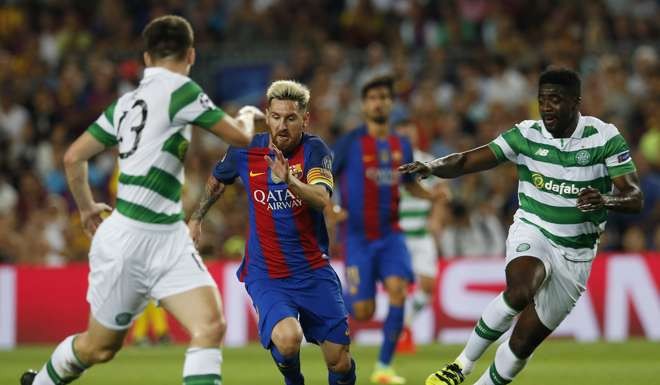arcelona's Lionel Messi in action against Celtic. Photo: Reuters
