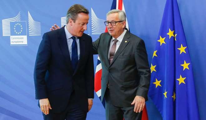 The (now former) British Prime Minister David Cameron, left, with European Commission President Jean-Claude Juncker meet at the European Union headquarters in Brussels following the Brexit vote. The vote highlighted political failures on both sides of the English channel. Photo: AFP