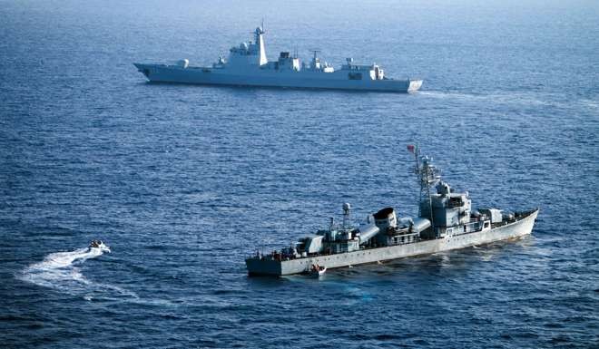 China's South Sea Fleet taking part in a drill near the Paracel Islands in the South China Sea. Photo: AFP