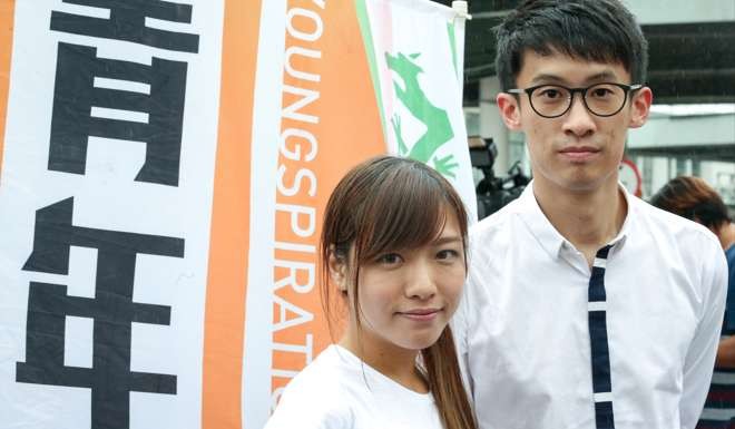 Yau Wai-ching (left) and Sixtus Leung of Youngspiration both won seats in the Legislative Council. Photo: K. Y. Cheng