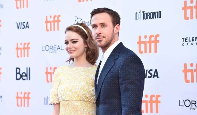 Emma Stone and Ryan Gosling attend the La La Land screening in Toronto. Photo: AFP