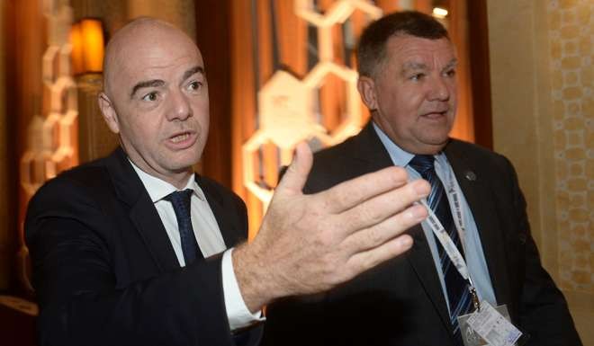 Fifa President Gianni Infantino at the AFC Extraordinary Congress in Goa. Photo: AFP