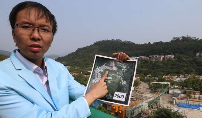 Roy Tam, chief of environmental charity Green Sense, accuses landowners in Tai Po of trying to open up a green belt area in the district to development, by gradually turning it into a dump site. Photo: K. Y. Cheng