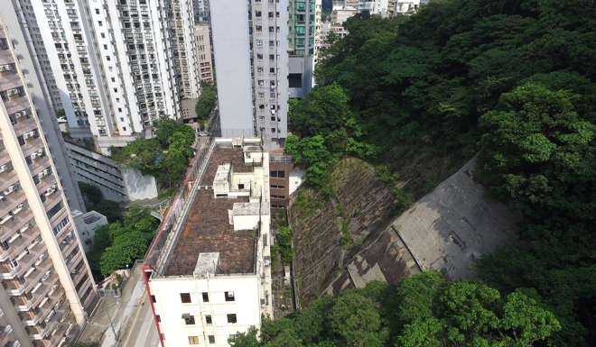 Tai Hang residents have protested against an application submitted to the Town Planning Board for rezoning of nearly 2,000 sq m of green belt on a slope for private use by a developer. Photo: Bruce Yan