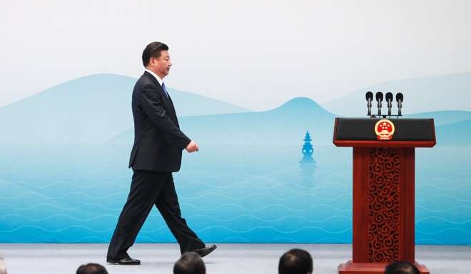 President Xi Jinping prepares to make a speech at the end of the G20 summit in Hangzhou in September. Photo: Simon Song