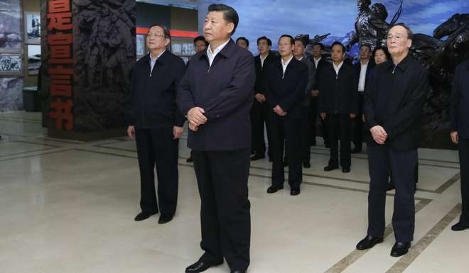 President Xi Jinping and other senior leaders visit an exhibition in Beijing in September marking the 80th anniversary of the end of the Long March. Photo: Xinhua