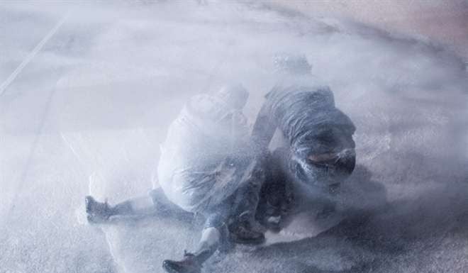 An image shared across the Korean language internet showing farmer Baek Nam-gi splayed on his back, awash in the frothy discharge from police water cannons. File photo