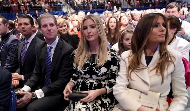 Donald Trump's wife Melania Trump (right) sitting next to Ivanka Trump, once told Howard Stern listeners that she and Donald ‘have incredible sex once a day, sometimes even more’. Photo: AFP