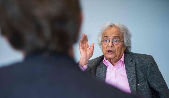 Syrian poet Ali Ahmad Said Esber, also known by the pen name Adonis, is pictured during an interview at the 2016 Book Fair in Gothenburg, Sweden on September 23. Photo: AFP