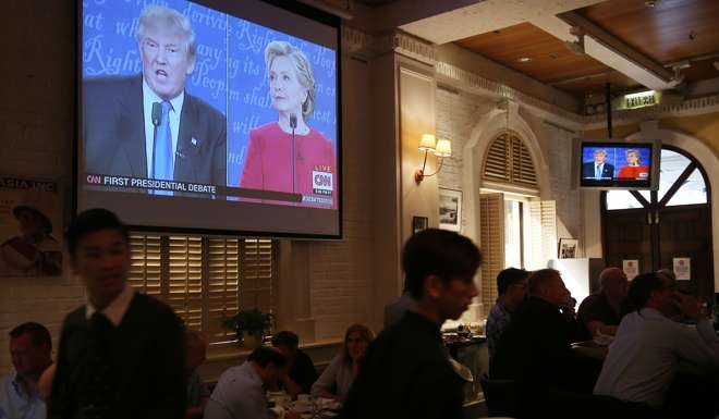 The televised US presidential election debates have been watched around the world. Photo: Sam Tsang
