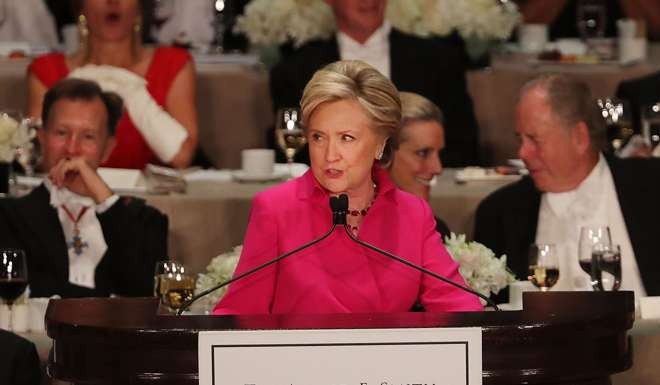 Hillary Clinton returns fire. Photo: AFP