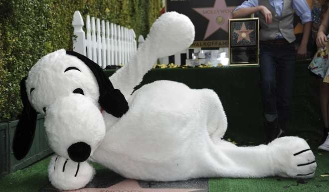 Snoopy is honoured with a star on the Hollywood Walk of Fame, in Los Angeles. Photo: AP