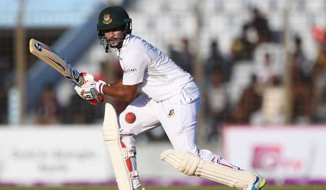 Bangladesh's Shakib Al Hasan plays a shot against England in their opening test. Photo: AFP