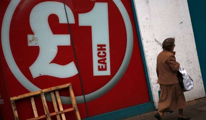 A “pound store” in Britain, offering everything for just £1. Photo: Reuters