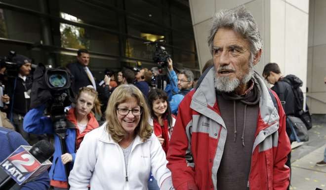 Defendant Neil Wampler leaves federal court in Portland, Oregon, on Thursday. Photo: AP