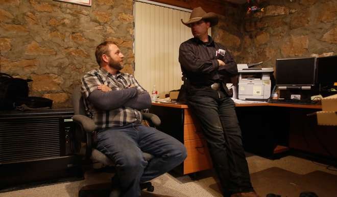 Ammon Bundy (left), and his brother Ryan Bundy are shown in an office at the Malheur National Wildlife Refuge near Burns, Oregon on January 6. Photo: Reuters