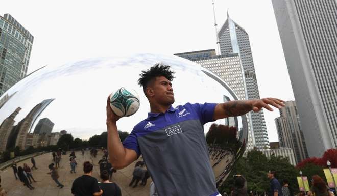 New Zealand’s Ardie Savea gets accustomed to Chicago. Photo: AFP