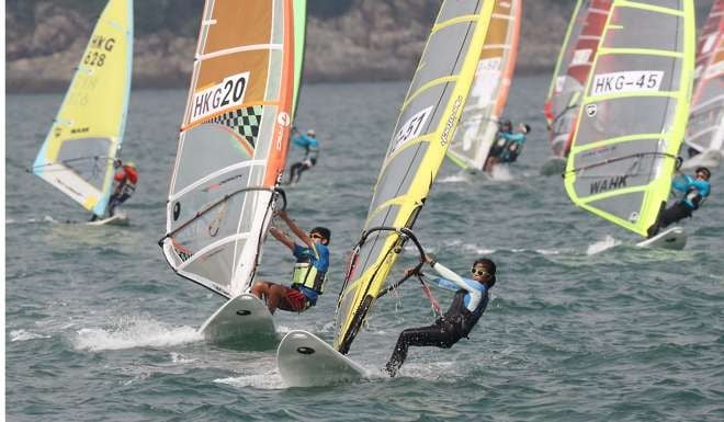 Mak Cheuk-wing leads the fleet in her race. Photo: Edward Wong