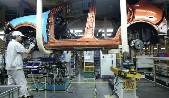 Production line of Guangzhou Automobile. The carmaker posted disappointing third quarter results. Photo: Dickson Lee