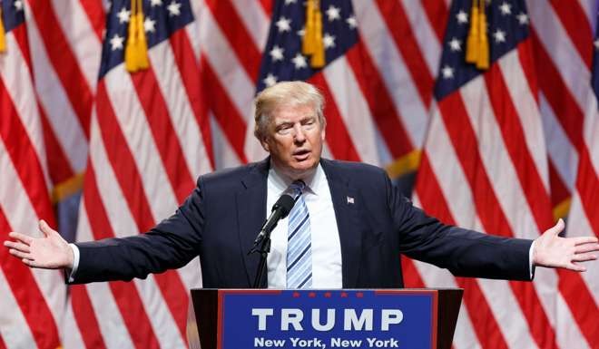 Donald Trump speaking at a campaign event in New York. Photo: Xinhua