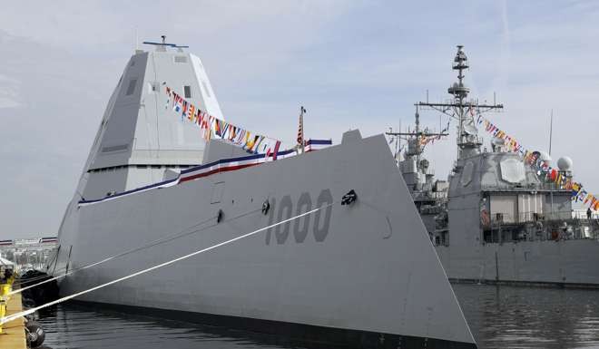 The US Navy's new guided missile destroyer USS Zumwalt. Photo: AP