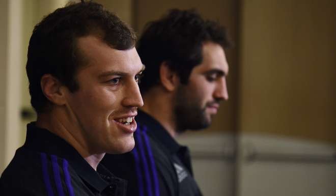 Brodie Retallick (left), returning from injury, will be on the bench for the All Blacks game against Italy. Photo: AFP