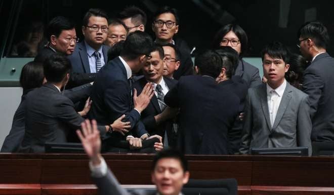 The Legco oath controversy has divided Hongkongers. Photo: Felix Wong