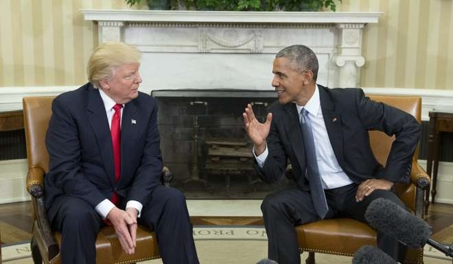 President Barack Obama meets President-elect Donald Trump in the Oval Office on November 10. The world knows very little about Trump and what shape his future policy will take. Photo: EPA