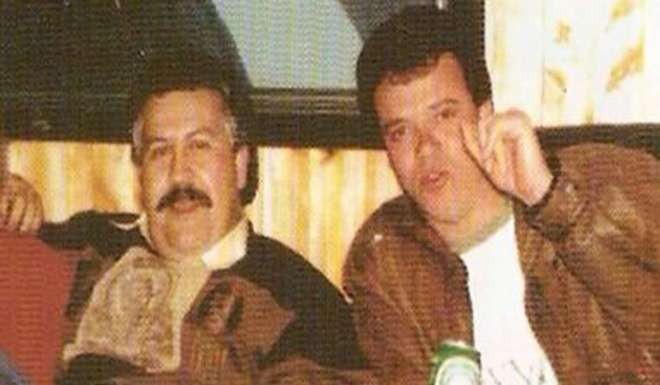 Drug lord Pablo Escobar and hitman Jhon Jairo Valasquez, in an undated photo: Photo: Facebook