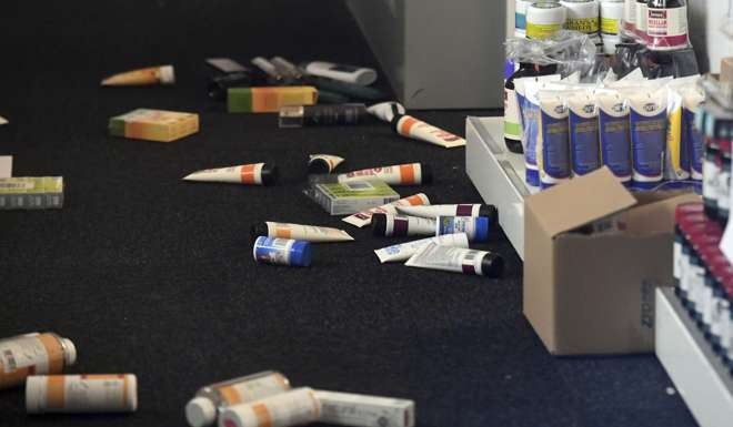 Products lie on the floor of a health food shop in Wellington. Photo: AP