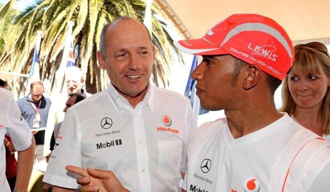 Ron Dennis with Lewis Hamilton in 2008. EPA/GERO BRELOER