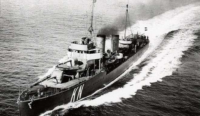 HNLMS Kortenaer, which was sunk in the Battle of Java in 1942.